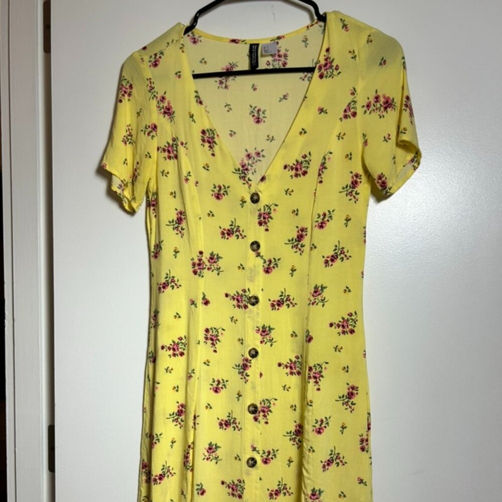yellow H&M floral dress